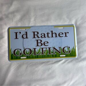 “I’d Rather Be Golfing” License Plate – Metal Sign Decor
